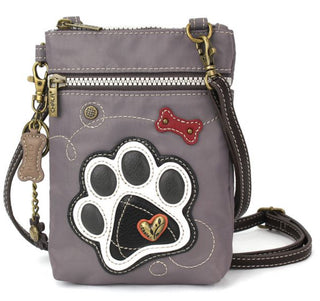 Chala CV-Venture Cellphone Crossbody Pawprint Gray 702