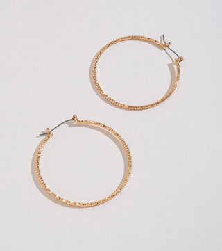 Howard’s Large Textured Hoop Earrings Gold