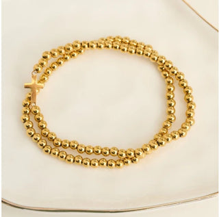 Howard's Narelle Waterproof Cross Stretch Bracelet Set Gold