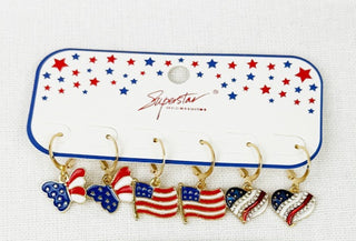 Love and Repeat 4th of July Huggie Earrings Heart
