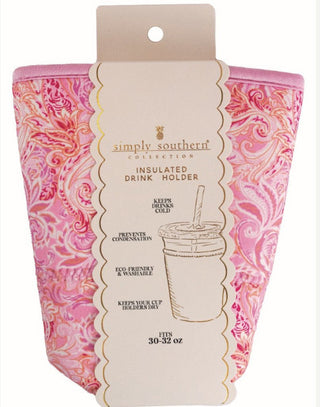 Simply Southern Large Drink Sleeve Pink Paisley