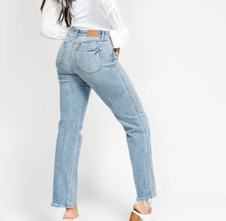 Judy Blue Mid Rise Yoke Cell Phone Pocket Dad Jean 82540