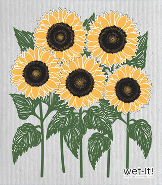 Wet It! Sunflower Field Swedish Dishcloth