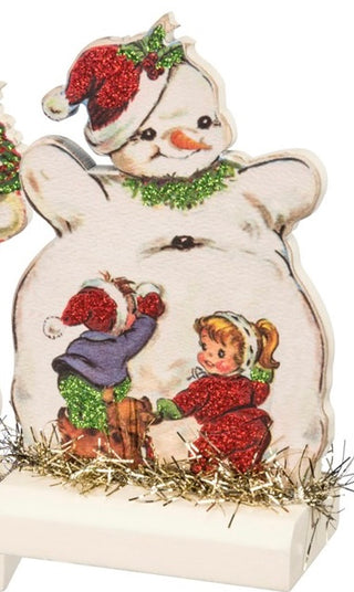 Retro Snowman w/Children