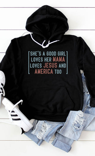 Kissed Apparel She's A Good Girl Graphic Hoodie Small