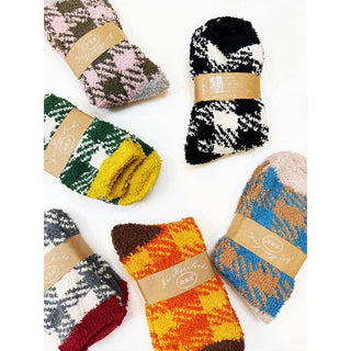 Plaid Pattern Soft Fuzzy Winter Socks