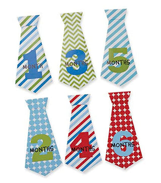 Mudpie Boy Milestone Stickers Monthly Ties
