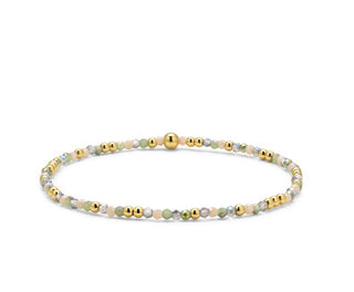 My Fun Colors Crystal Beaded Bracelet Sage Mix Gold