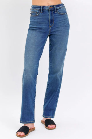 Judy Blue High Waist Straight Fit Dark Wash 8601