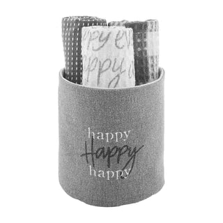 Gray Dish Towel Bucket Set
