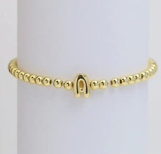 Josslyn Gold Initial Monogram Bubble Beaded Bracelet A