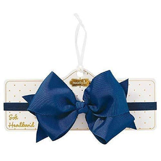 Mudpie Soft Headband Light Navy Bow