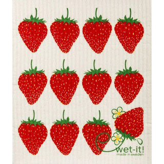 Wet It! Strawberry Swedish Dishcloth