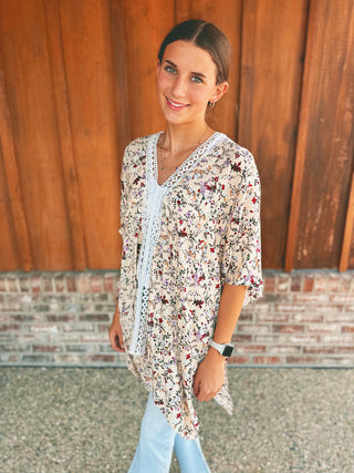 Young's Lace and Floral Kaftan
