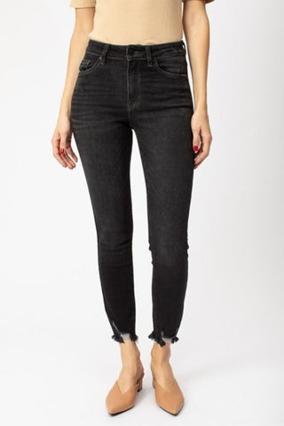 Kancan Washed Black Hem Detail Ankle Skinny 9216dg Size 1