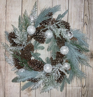 Icy French Country Wreath, 24”
