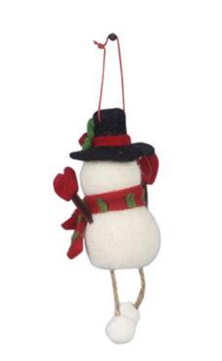 Wool Felt Snowman Ornament