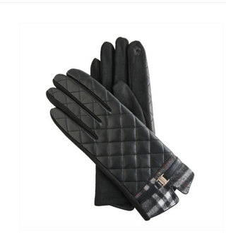 Howard's Vivi Plaid Trim Quilted Vegan Leather Glove Assortment
