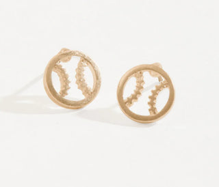 Howard's Baseball Stud Buds Earrings Gold
