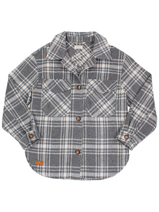Simply Southern Shacket Jacket Black Plaid (Gray)
