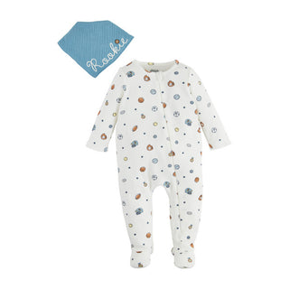Mudpie Sports Print Sleeper Bib Set