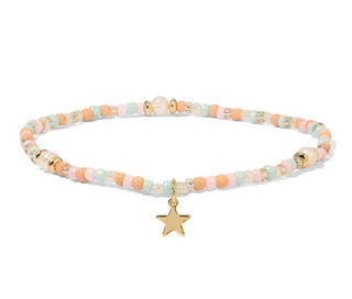 My Fun Colors Sunrise Seed Bead & Pearl Ankle Bracelet