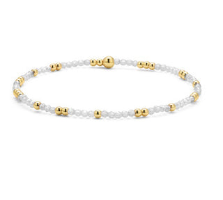 My Fun Colors Crystal Beaded Bracelet Clear Gold