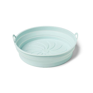 Krumbs Kitchen Round Sky Blue Collapsible Silicone Air Fryer Liner