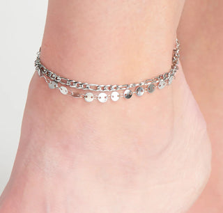 Howard's Narelle Waterproof Multi Row Figrao Chain Anklet Silver