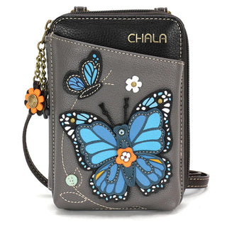 Chala 850 Wallet Crossbody Blue Butterfly Gray