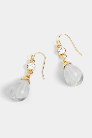 Whispers Clear Stone Teardrop Bead Dangle Earrings WN004794