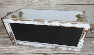Wooden Crate w/Chalkboard & Rope Handles Large