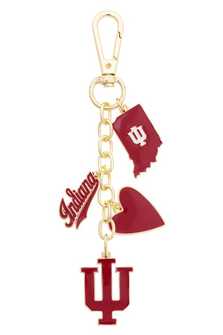 Canvas Style Indiana Hoosiers Heart Cluster Bag Charm
