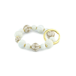 Jilzarah Ivory Palm Small Bead Wrist Keychain