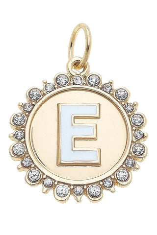 Canvas Style Charmed Rhinestone Letter Disc Charm