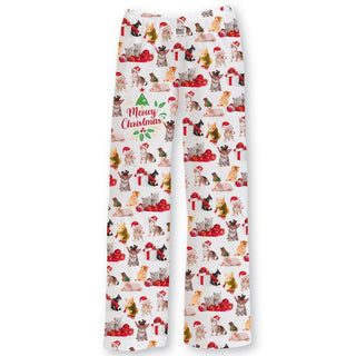 Brief Insanity Meowy Christmas Holiday Cat Lightweight Lounge Pants