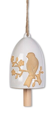 Ceramic Bird Chime White