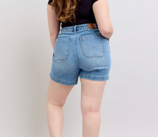 Judy Blue HW Vintage Wash Jogger Shorts 150308