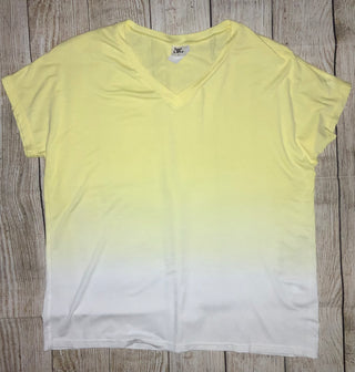 Sew in Love V Neck Dip Dye Short Sleeve Top
