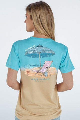 Simply Southern Beach Two Tone Short Sleeve Tee Splash