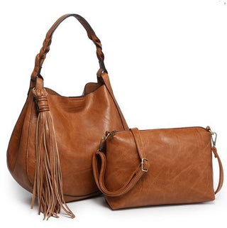 Jen & Co Eloise Large Tassel Hobo Brown M2180