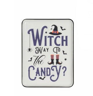 Witch Way to the Candy Embossed Sign