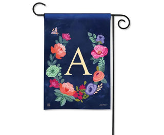 Boho Flowers Monogram Garden Flag
