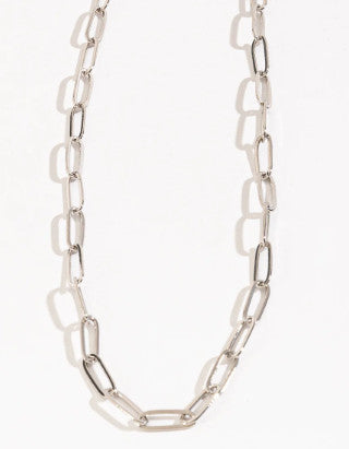 Layer Me 16 in 5mm Paperclip Chain Necklace Silver