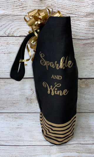 Striped Wine Bag