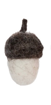 White Felt Wool Mini Acorn