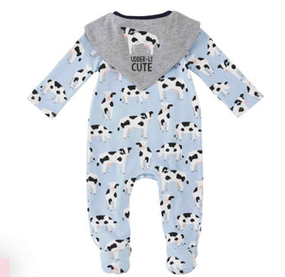 Mudpie Cow Sleeper & Bib Set