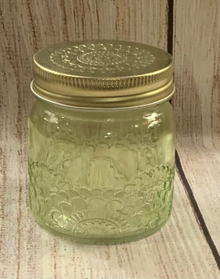 Colorful Floral Design Glass Jar w/Lid