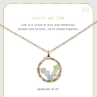 Coco+Carmen Circle of Life Necklace Gold/Green