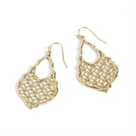 Whispers Gold Lattice Tear Drop Earrings WN004546
